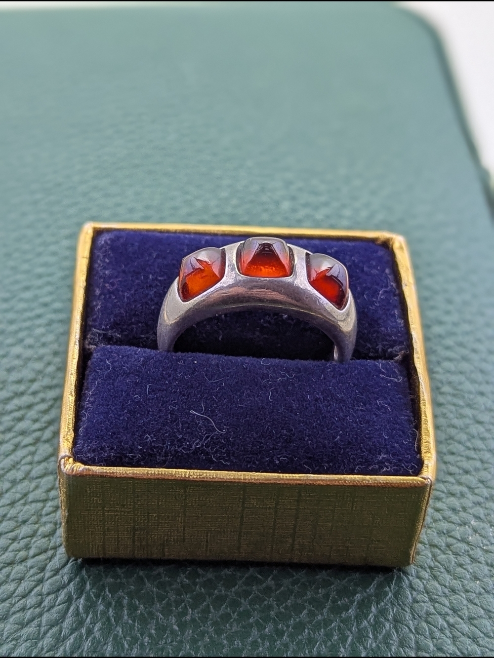 ✨ Sugar Loaf Cut Natural Baltic Amber Ring ✨ - Picture 4 of 7